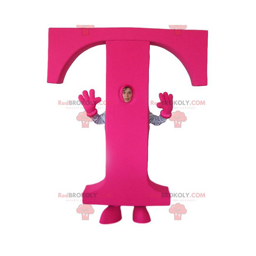Mascotte van de letter T in fuchsia - Redbrokoly.com Mascotte van de letter T in fuchsia - Redbrokoly.com