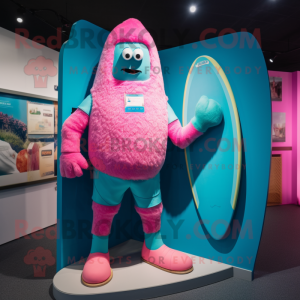 Cyan Pink mascotte kostuum...