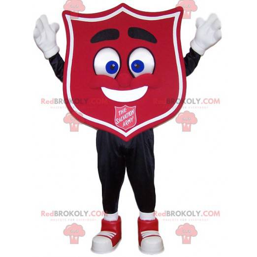 Maskot červený odznak. Crest kostým - Redbrokoly.com