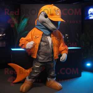 Orange Dolphin mascotte...