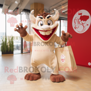 Beige Devil maskot kostume...