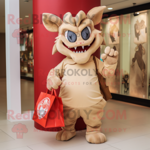 Beige Devil maskot kostym...