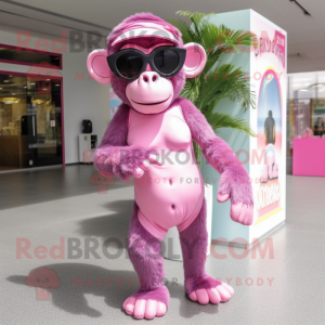 Roze chimpansee mascotte...