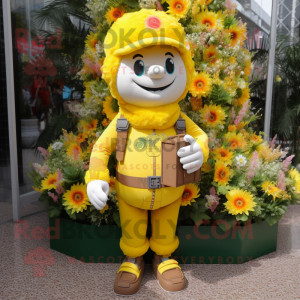 Gul bukett blommor maskot...
