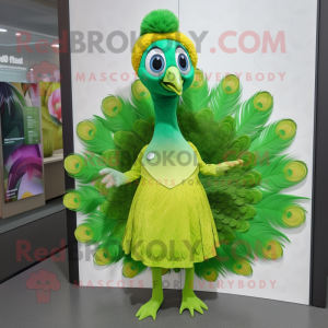 Lime Green Peacock mascotte...
