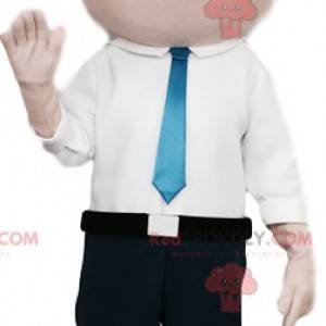 Mascot businessman with a blue tie. - Redbrokoly.com