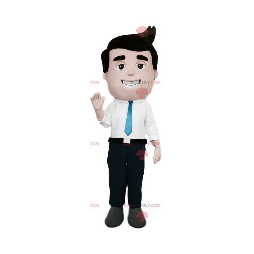 Mascot businessman with a blue tie. - Redbrokoly.com