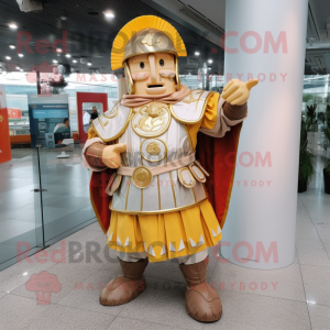 nan Roman Soldier mascot costume character dressed with a Raincoat and Coin purses