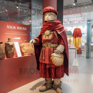 nan Roman Soldier mascot costume character dressed with a Raincoat and Coin purses