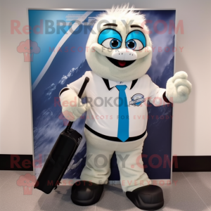 nan Ice Hockey Stick mascot costume character dressed with a Suit Jacket and Briefcases