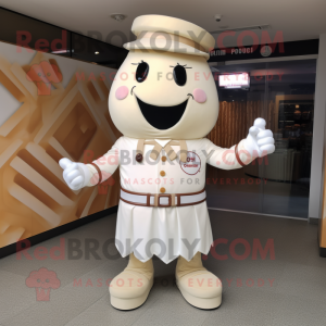Cream Ice Cream mascot costume character dressed with a T-Shirt and Cummerbunds