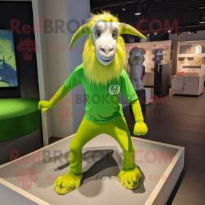 Lime Green Goat mascotte...