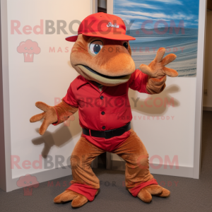 Red Lizard mascotte kostuum...