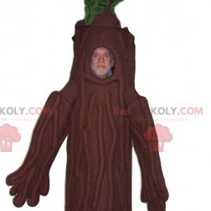 Mascotte d'arbre avec une belle houpe verte. Costume d'arbre -