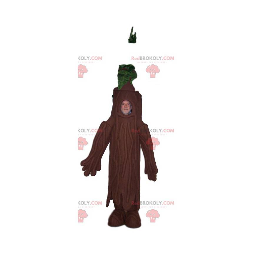 Træmaskot med en smuk grøn bøjle. Træ kostume - Redbrokoly.com