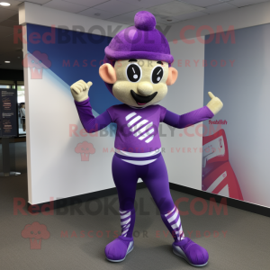 Personagem de mascote roxo...