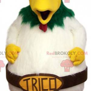 Grande mascotte di pollo bianco. Costume da pollo -