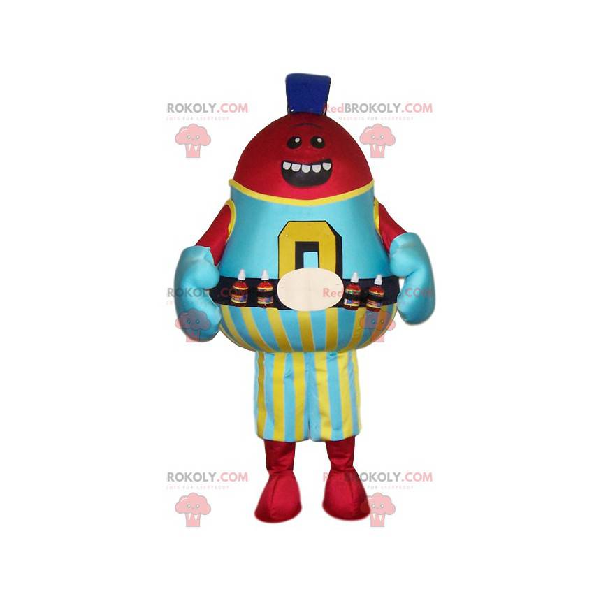 Plump and super smiling juice bottle mascot - Redbrokoly.com
