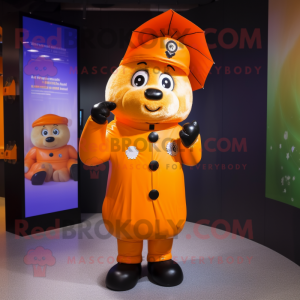 Orange polis maskot kostym...