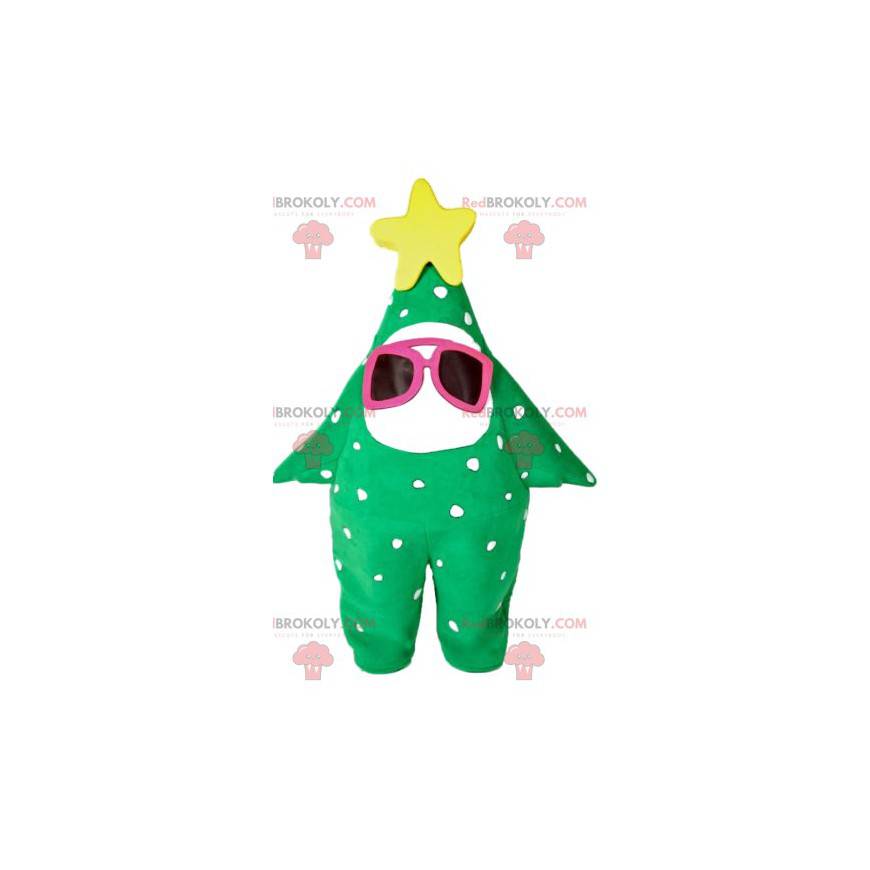 Mascote de pinheiro verde com estrela amarela - Redbrokoly.com