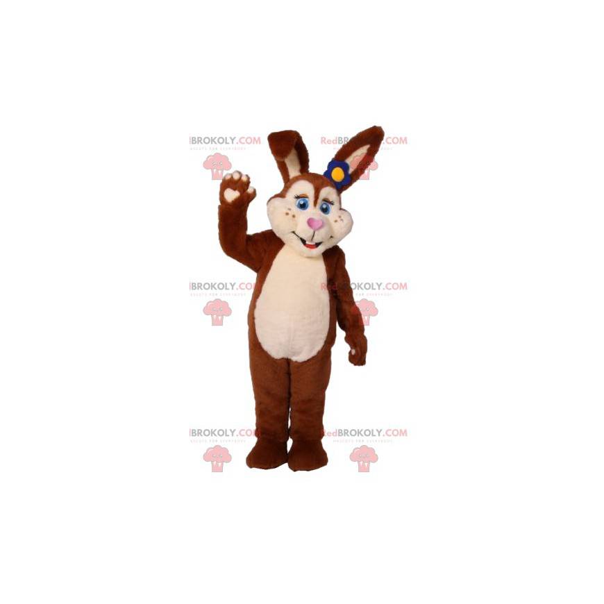 Maskot hnědý a krémový králík. Bunny kostým - Redbrokoly.com