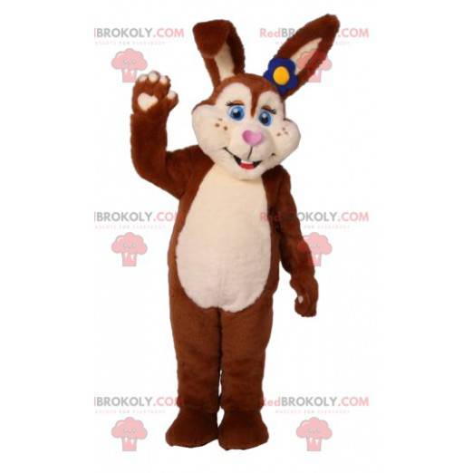 Mascotte de lapine marron et crème. Costume de lapine -