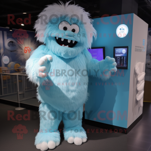 Himmelblå Yeti maskot drakt...