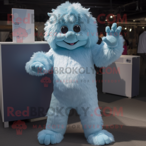 Himmelblå Yeti maskot drakt...