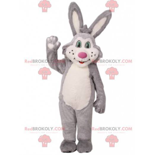 Gray and white rabbit mascot. Bunny costume - Redbrokoly.com