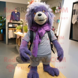 Purple Sloth Bear maskot...