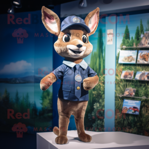 Navy Roe Deer mascot costume character dressed with a Bermuda Shorts and Cummerbunds