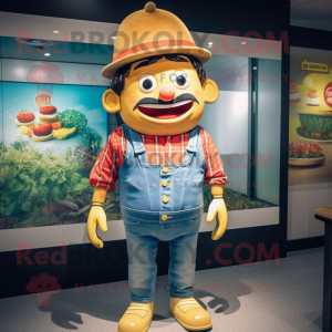 nan Hamburger mascot costume character dressed with a Denim Shorts and Caps