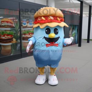 nan Hamburger mascot costume character dressed with a Denim Shorts and Caps