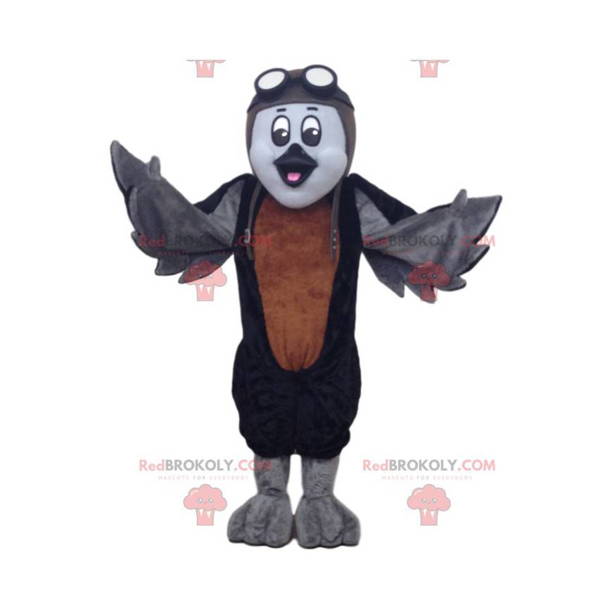 Gray carrier pigeon mascot. Carrier pigeon costume -