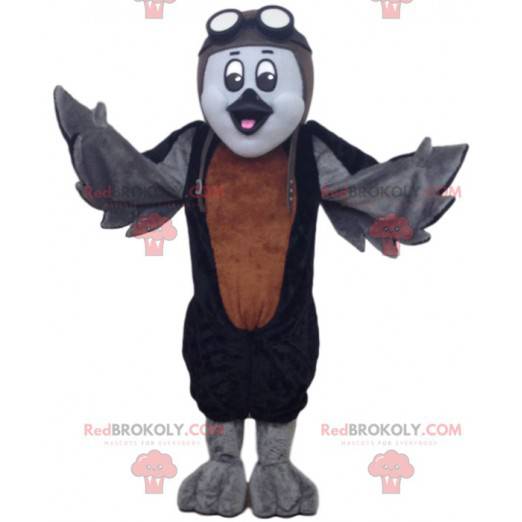 Graues Brieftaubenmaskottchen. Brieftaubenkostüm -