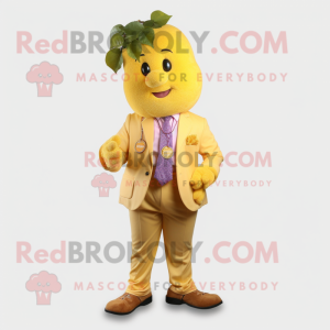 Yellow Grape maskot kostym...