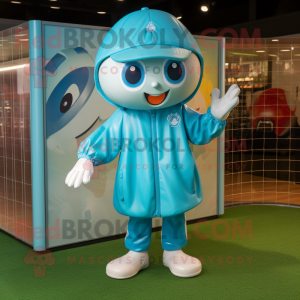 Teal Soccer Goal maskot...