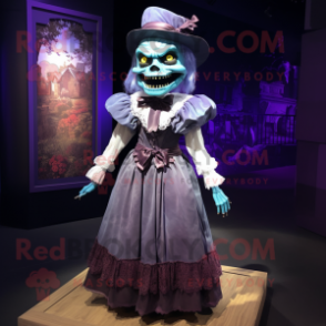 nan Undead mascot costume character dressed with a Maxi Skirt and Bow ties