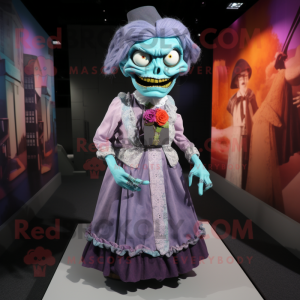 nan Undead mascot costume character dressed with a Maxi Skirt and Bow ties