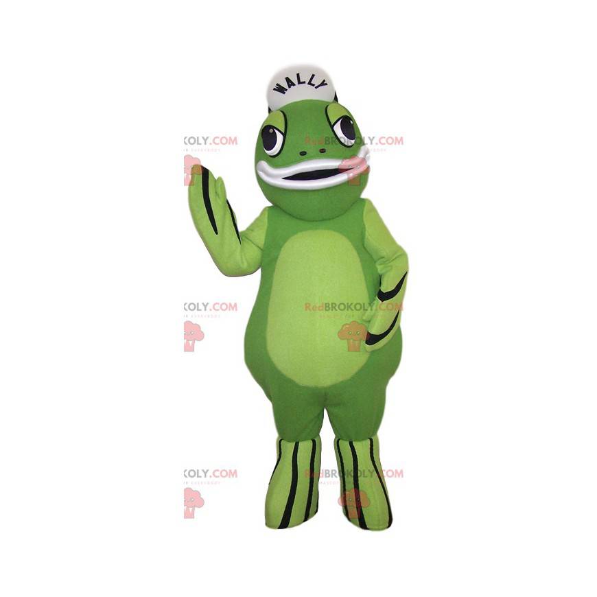 Groene kikker mascotte. Groene kikker kostuum - Redbrokoly.com