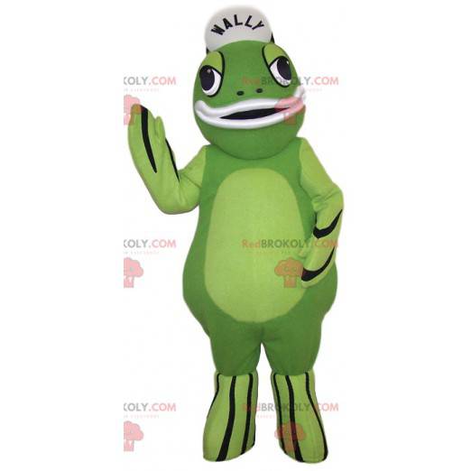 Groene kikker mascotte. Groene kikker kostuum - Redbrokoly.com