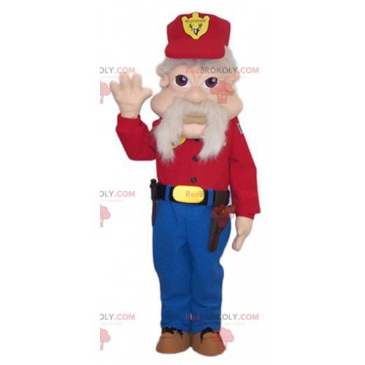 Mascot elderly man with a large beard - Redbrokoly.com