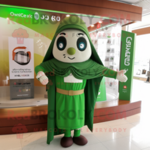Olive Irish Flag mascot costume character dressed with a One-Piece Swimsuit and Shawls