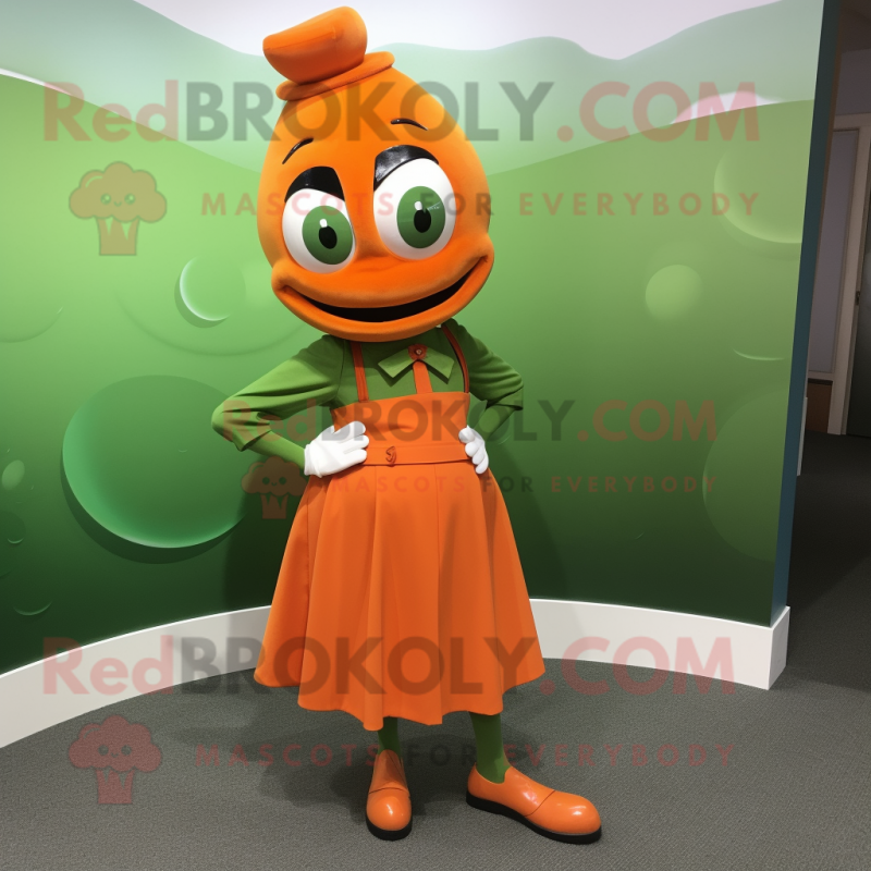 Olive Orange mascot costume character dressed with a Pencil Skirt and Cufflinks Olive Orange mascot costume character dressed with a Pencil Skirt and Cufflinks