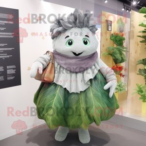 Gray Cabbage Leaf maskot...