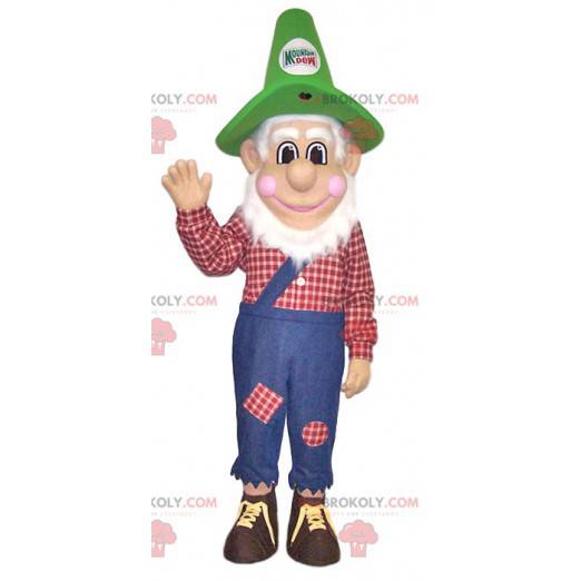 Peasant mascot with overalls. Peasant costume - Redbrokoly.com
