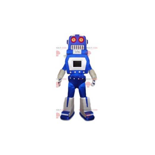 Blå och vit rolig robotmaskot. Robotdräkt - Redbrokoly.com