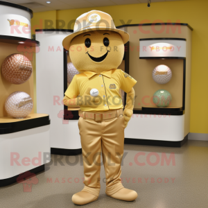 Gold Golf Ball maskot...