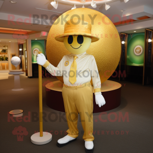 Gold Golf Ball maskot...