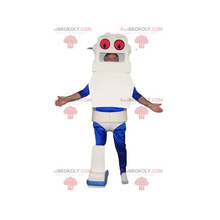 Mascot vit och blå robot. Robotdräkt - Redbrokoly.com